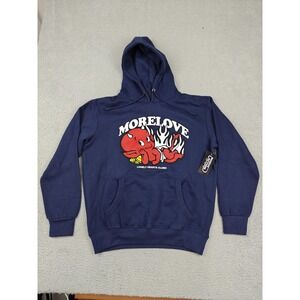 Massive Action Hoodie Mens Medium Blue More Love Lonely Hearts Club Graphic New